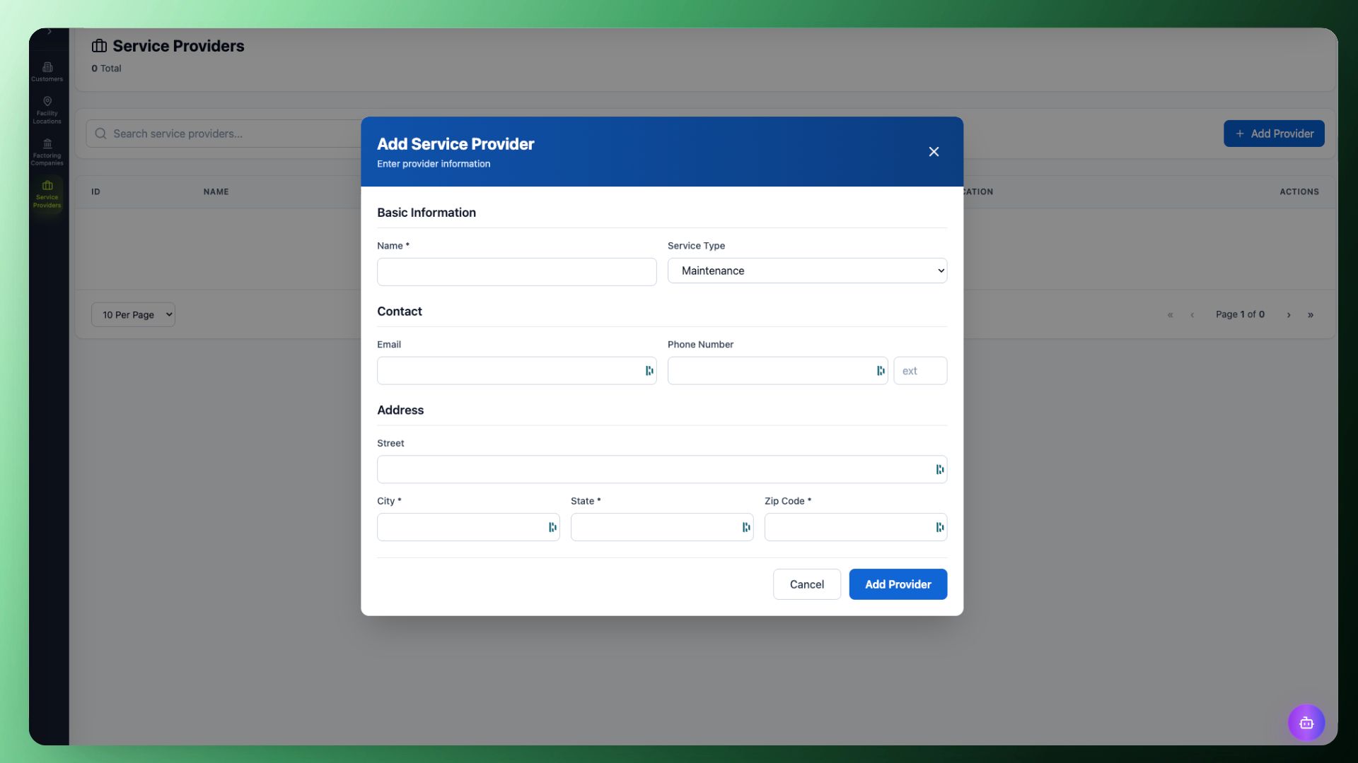 Service providers directory